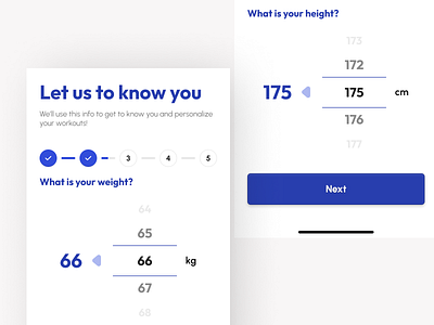 Fitpath - Weight & Height Measurement app blue component design detail fitpath gym health healthy height measurement minimalist mobile number program ui weight white workout