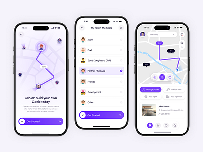 Life360 - Live Location Sharing Mobile App app design emergency family gps ios location location sharing location tracker maps mobile app ride app sharing sos trip ui uiux ux