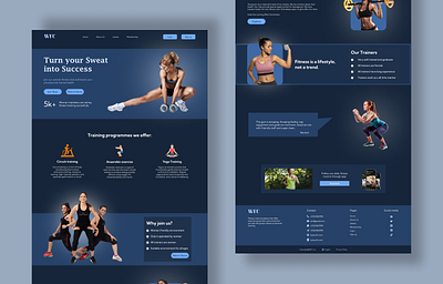 Woman Fitness Club female gym fitness club gym landing page minimal design uidesign user interface ux design website woman fitness club woman gym