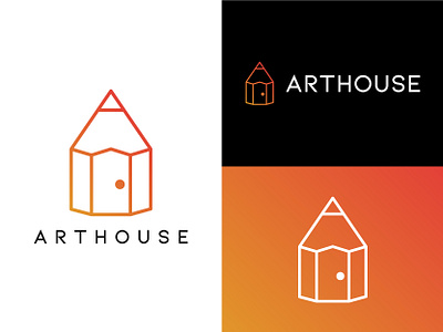 ArtHouse Logo Showcase art art house art studio brand designer creative design creative logo creative studio design graphic designer home home logo house house logo logo logo design logo designer pencil pencil logo showcase versions