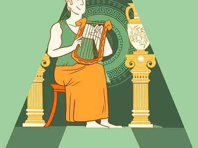 Letter A apollo cartoon characterdesign comicart design digitalart flat graphic desgin greek icon icons illustration letter a minimal art type challenge type design typography vector