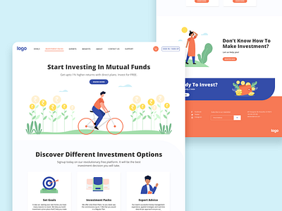 Investment Landing Page animation branding dribbble best shot icon illustration investment landingpage logo minimal money typography ui ux web web design website website concept website design