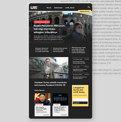 Detail Web From Mass Media LIVE - UI web branding copywriting design mass media minimal ui ux uxdesign web