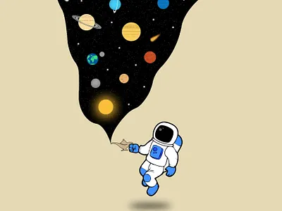 The Astro Lamp astronomy design galaxy illustration lamp planets space