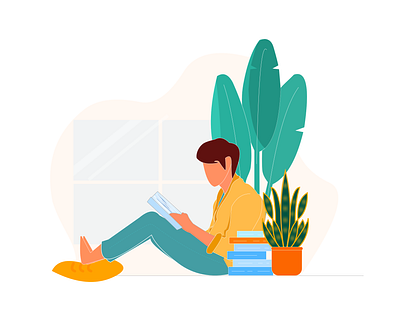 Reading Book app branding illustration ui ux web