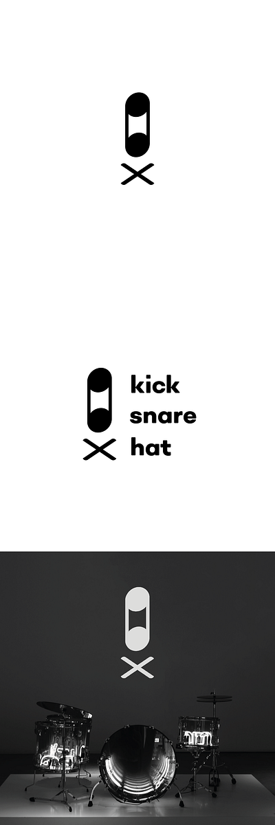 Kick Snare Hat app branding icon logo minimal vector