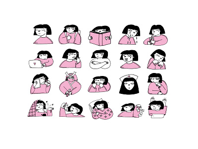 ARMANA armana character character design drawing girl illustration illustration art pink romanaruban sticker stickers telegram