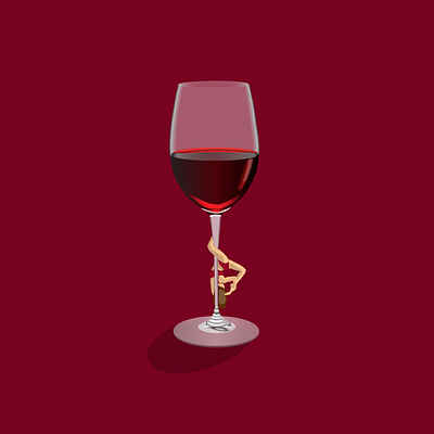 Glass of wine with girl on it branding design icon illustration instagram logo social socialmedia template vector