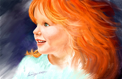 My grandchild painting digital art digital painting illustration painter painting portrait portrait art