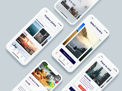 Mobile UI - Travel App apple artdirection design digital design mobile ui ui userinterface ux