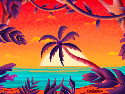 2020: The summer of empty beaches beach color palette colorful digital drawing editorial illustration illustrator summer