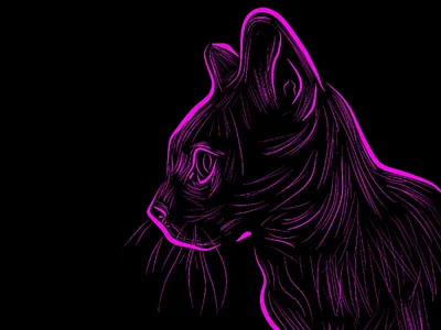 "C A T" digital art illustration