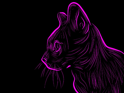 "C A T" digital art illustration