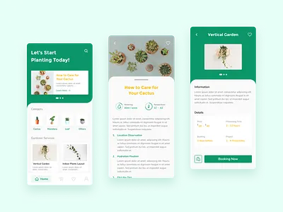 Plants Shop - Homescreen & Details Exploration app design clean design mobile app mobile design plant plants shop shopping app ui uidesign uiuxdesign