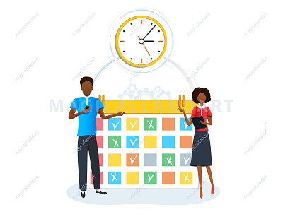 Concept of time management, tasks planning, scheduling business clock corporate deadline efficiency finance job magicallandart man management meeting office optimization organize people plan process project schedule strategy