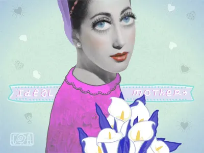 ideal mother colour composition design family graphic ideal illustration motherday portrait poster sketch tone vector