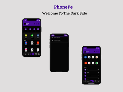 PhonePe Dark Mode app dark mode redesign ui ux xd