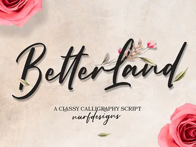 Better Land | A Classy Calligraphy Script branding brush calligraphy font font design handwritten lettering logo logotype script typography