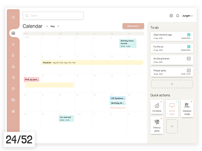 Smarthome - Calendar challenge house sketch smart home smart home app smart house smarthome ui ui ux ui design uidesign ux ux design uxdesign