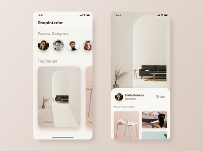 App for Interior Designer app application clean design design app ecommerce esthetic interior ios minimal product sketch soft ui ux