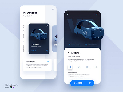 VR Device Concept App app application creative design designs ecommerce app htc vive icon mobile app mobile ui product design ui ui ux ux virtual reality vr