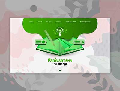 Parivartann Landing page for Education & Career consulting Brand artist background career consulting design designer education flatdesign green illustration illustrator india landing page design landingpage ui website