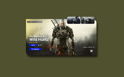 The Witcher Huntz-3 app branding design icon logo typography ui ui ux uidesign ux vector