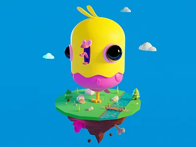 Marianinha Parrot 3d bird blender blender3d character design illustration low poly parrot toy