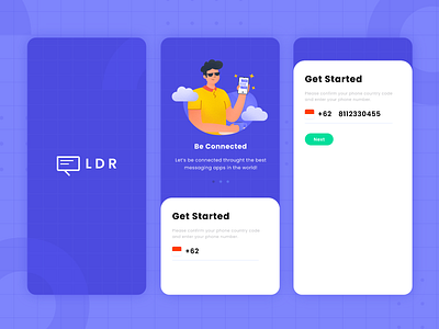 LDR Get Started app debut design flat minimal ui ux