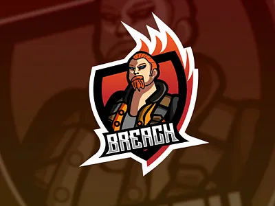 Valotant BREACH Espprt Mascot logo esport gamming mascot logo valorant