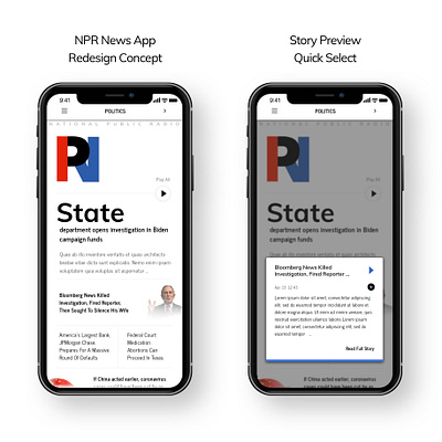 NPR News App Redesign Concept news newsfeed newspaper npr radio uidesign ux web design