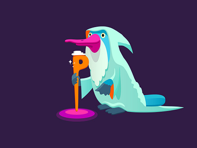 Platysage animal branding cartoon character colour design dribbble fantasy illustration mascot platypus wise wizard