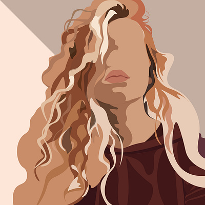 Fashion potrait of curly girl art branding curls curly hair design face fashion fashion illustration girl girl illustration hairstyle illustration lips minimal portrait portrait art poster art poster design stylish vector