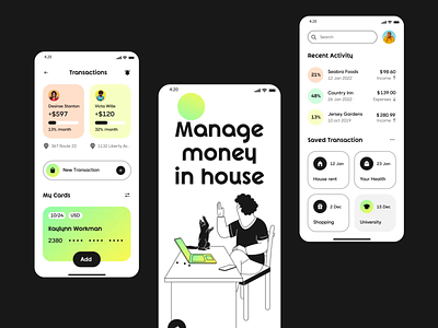 Manage money andimation android android app app application green interaction ios ios app ios mobile mobile app mobile application mobile design money motion motion graphics ui ux