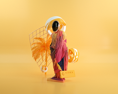 Daft summer 3d 3d art 3d artist art branding clean design illustration