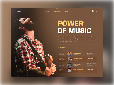 Musical app artist landing page minimal music music album music app music app design music app ui music application music art music artwork music player music website musical musician ui ux website yellow