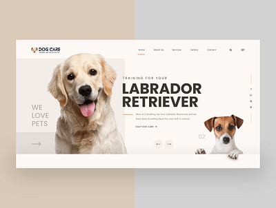 Dog Homepage branding care design dog dogs ecommerce homepage logo product typography ui ux webdesign