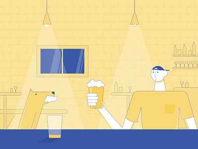 Beer Buddies animation bar beer beer art character character design design dog art dog design dog illustration dogs environment design illustration male character scene design