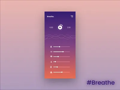 Meditation App adobexd breathe gradient meditation meditation app sleep sunset
