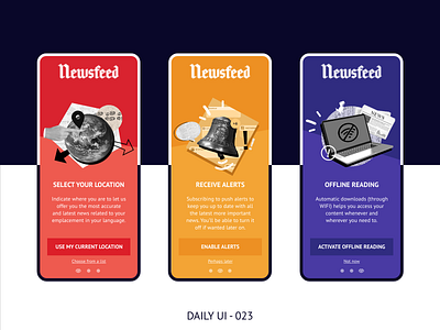dailyUI - 023 - Onboarding app daily 100 challenge dailyui dailyuichallenge newsfeed newspaper onboarding ui uidesign
