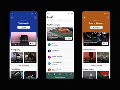 Skill Learning App branding design learning mobile skills skillshare ui ux