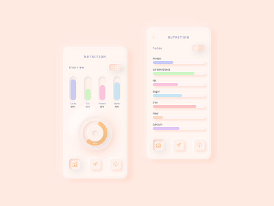 Nutrition App - Neumorphism analytics healthapp mobile neumorphic neumorphism