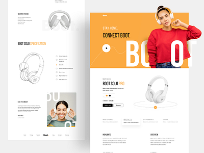 Connect Boot agency website bose branding dribbble headphone homepage homepage design landing landing page landing page design landingpage sound turjadesign web web design webdesign website website design