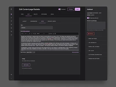 Gin FutureUI Node Edit (Darkmode) admin admin ui app application cms content management system drupal drupal admin ui edit editing future ui gin gin future ui interface node ui web webdesign website