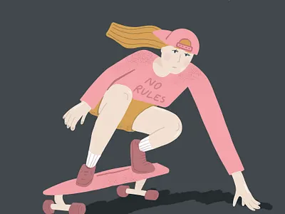 “You live outside of the box.” .... Me: “What box?” drawing girl girl character girls illustraion no rules pink power procreate rebel shred shred it skate skate girl skateboard skateboarder skateboarding skater skaters sketch