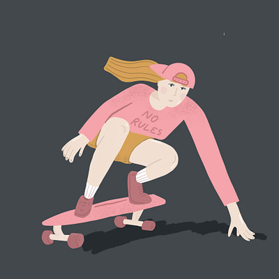 “You live outside of the box.” .... Me: “What box?” drawing girl girl character girls illustraion no rules pink power procreate rebel shred shred it skate skate girl skateboard skateboarder skateboarding skater skaters sketch