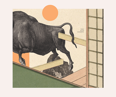 Todo es un accidente animals collage illustration