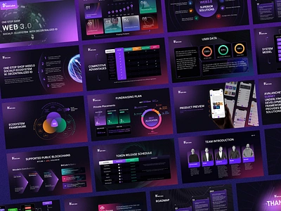 BitCube WEB3.0 PPT DISPLAY animation blockchain chart contrast data design group icon logo number p p t purple red roadmap team token ui user web 插图