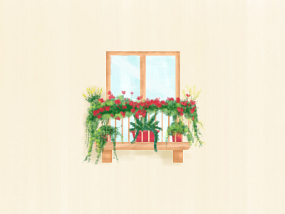 Colorful Balcony design digitalart drawing illustration