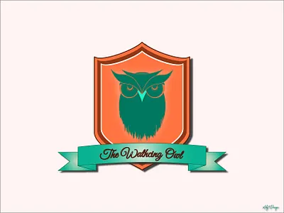 The watching owl - Weekly warm-up colors crest design gradient graphic design illustration illustrator thw watching owl vector vector art vector illustration weekly warm up